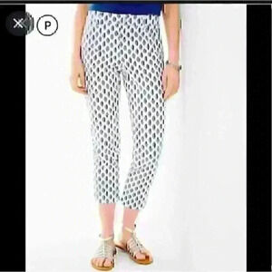 Chico's Blue/White STRIPED Girlfriend Slim Leg Ankle Pants